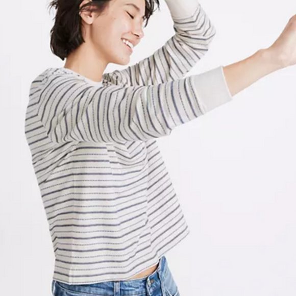 Madewell Tops - NWT Madewell Jacquard Stripe Pocket Tee S